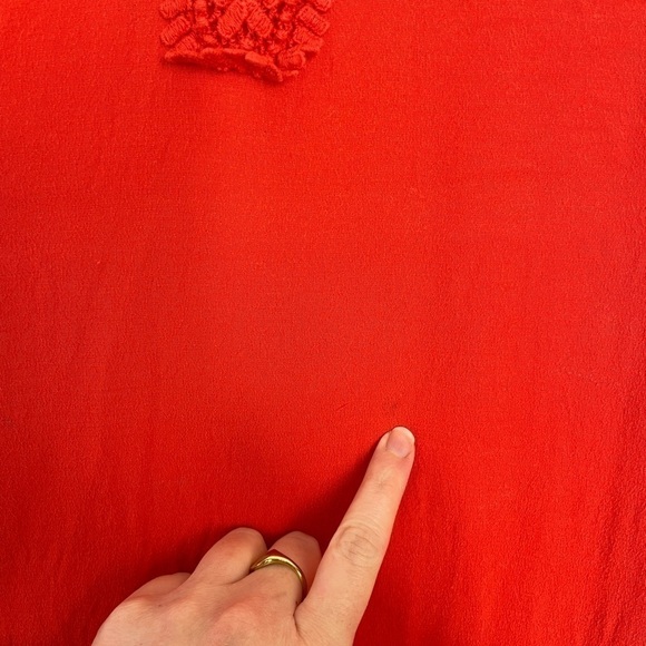 Daniel Rainn bright tomato red crochet tank top - Picture 6 of 7